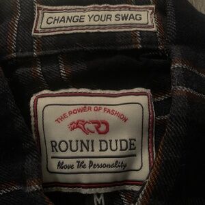 Rouni Dude Mens Plaid Shirt.